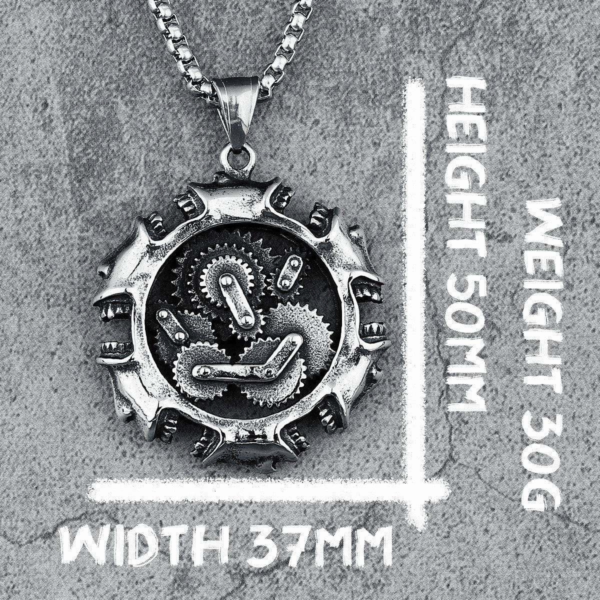 Scream Machine Steampunk Goth 316L Stainless Steel Mechanical Gear Street Style Pendant