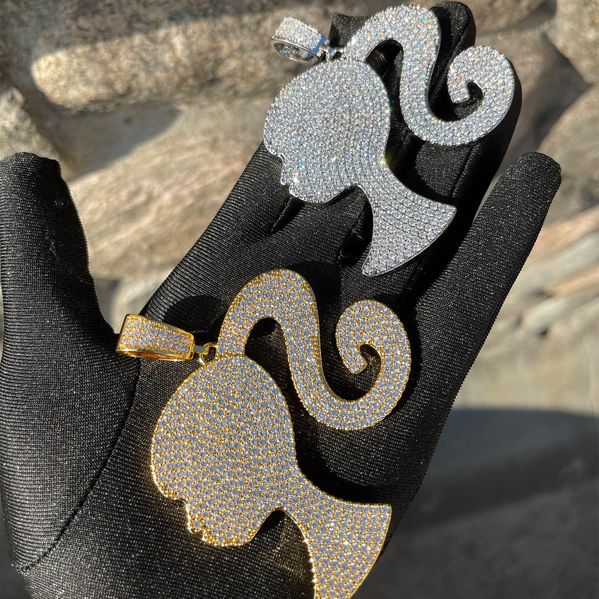 The Baddie | Ponytail Baby Doll VVS Diamond CZ Iced Blinged Out Necklace